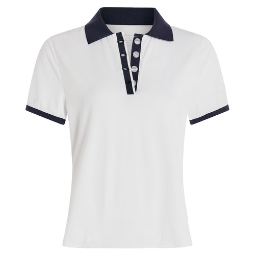 Womens Wisley Performance Polo White/Blue Nights