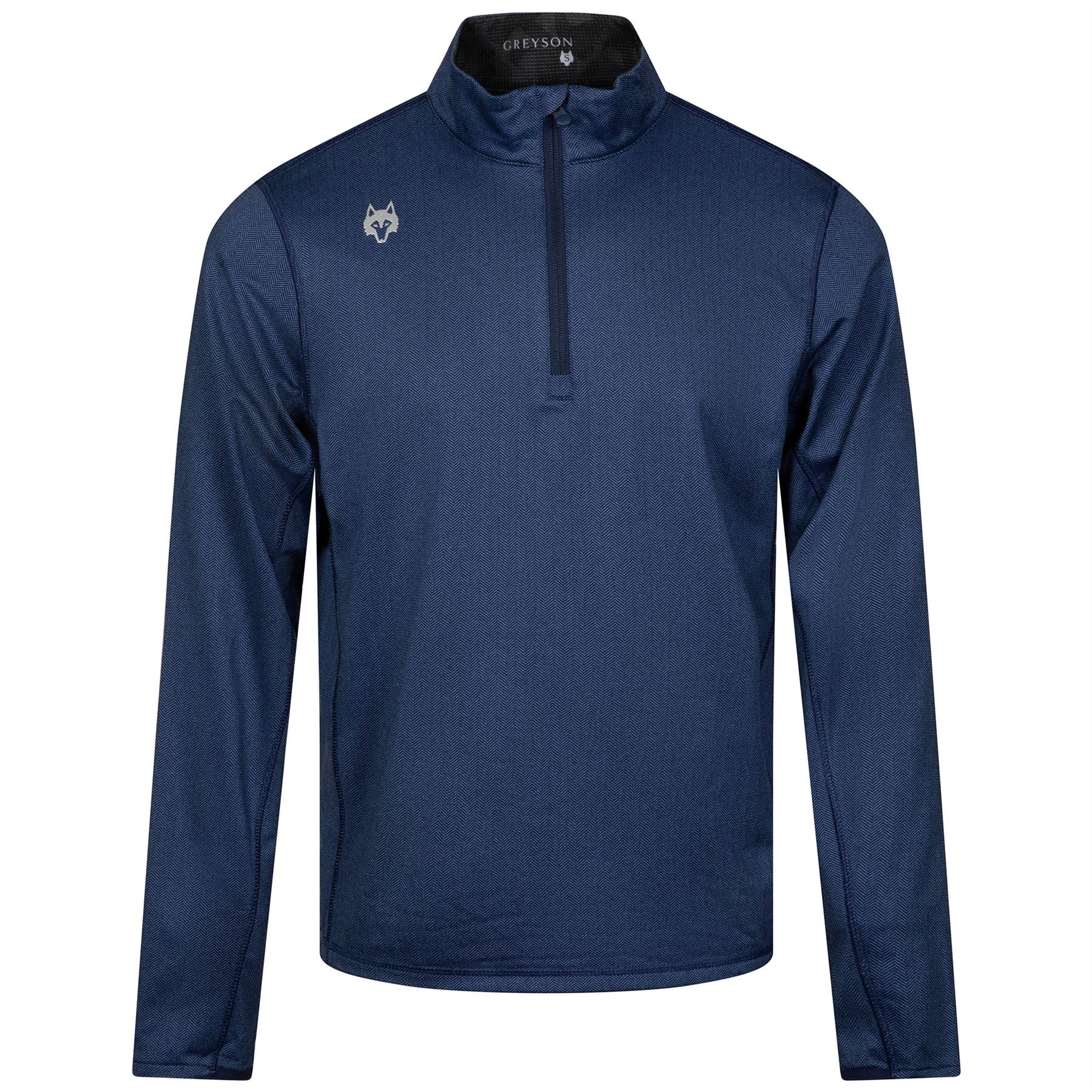 Herringbone Tate Quarter Zip Navy Herringbone