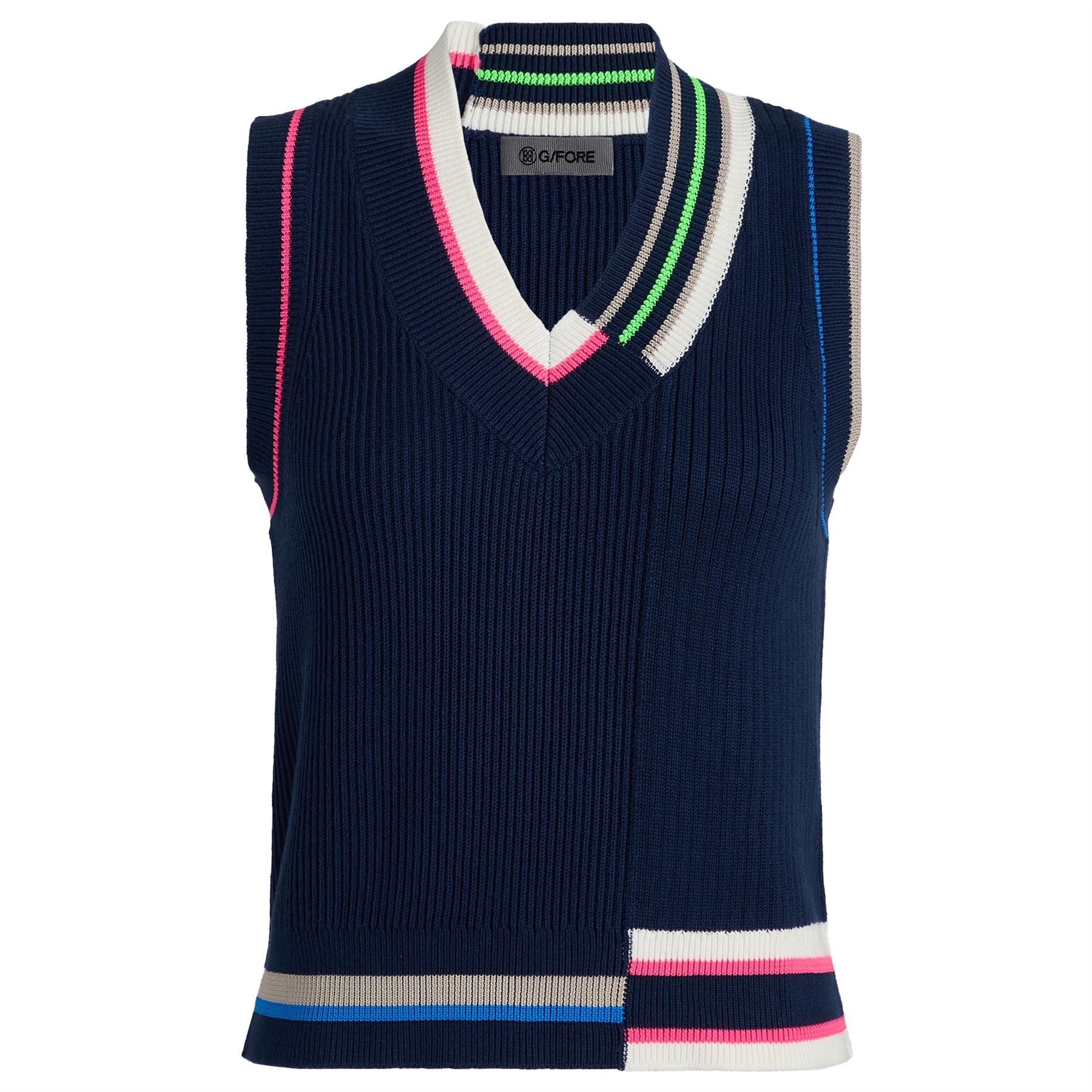 Womens Engineered Stripe Sweater Vest Twilight