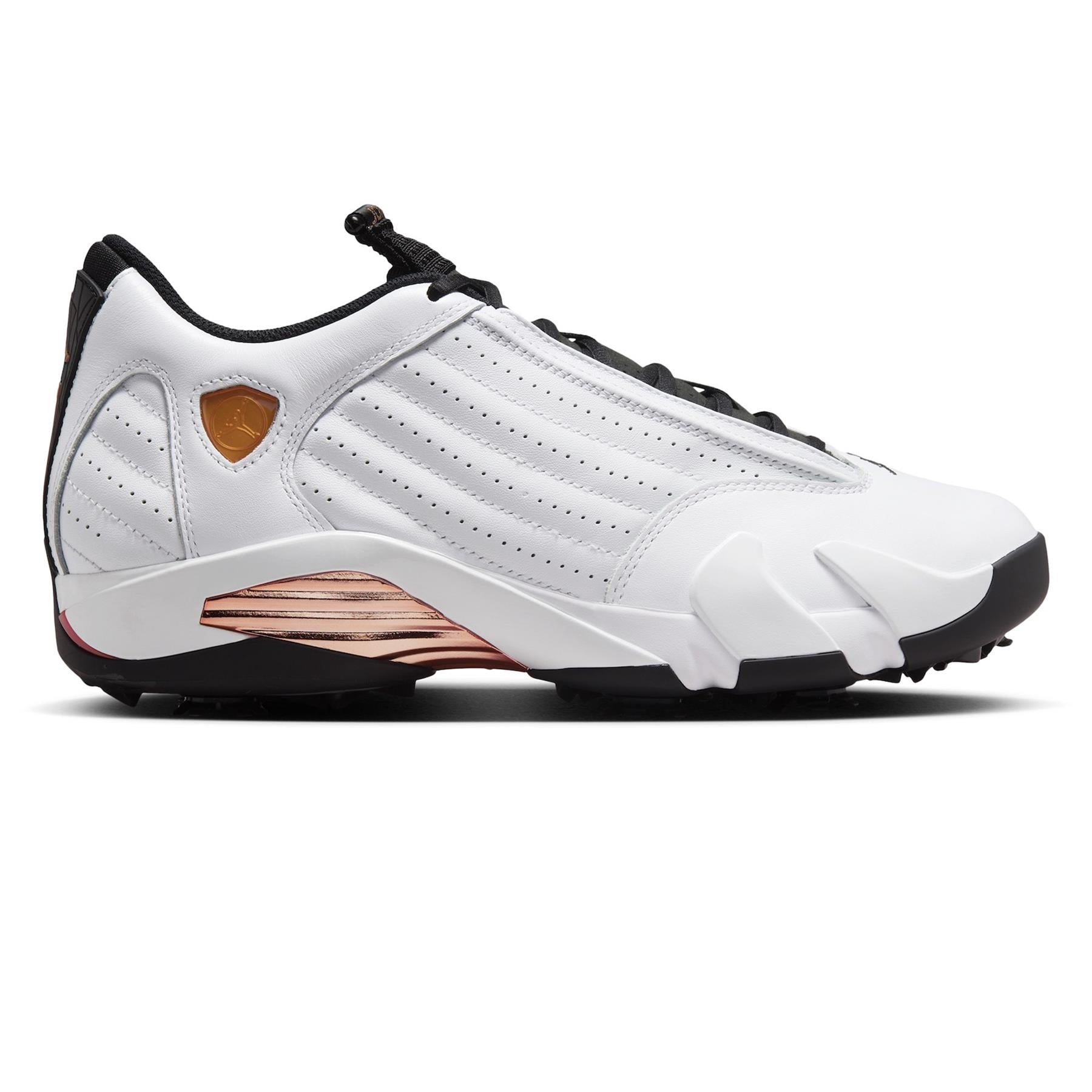 Air Jordan 14 Golf Shoes White/Metallic Copper/Black