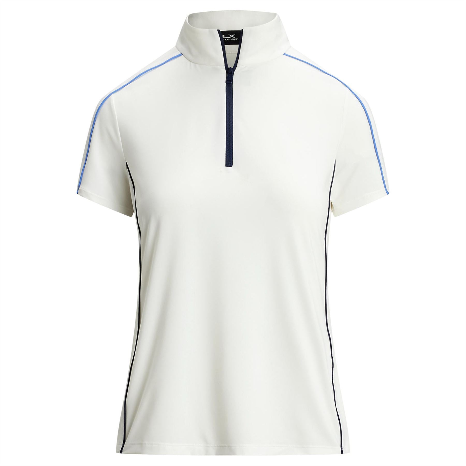 Womens RLX Stretch Jersey Quarter Zip Polo Ceramic White Multi