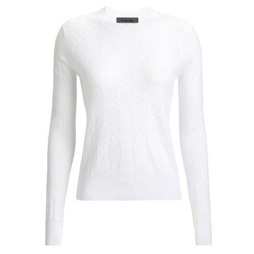 Womens Pointelle G Crewneck Sweater Snow