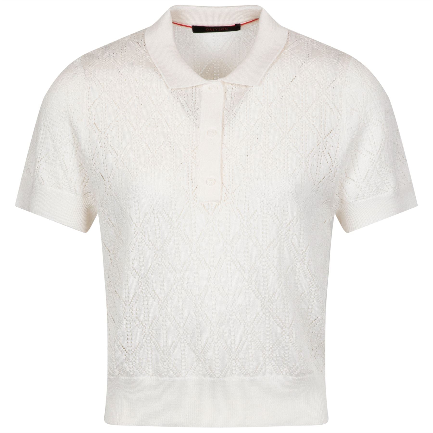Womens Pointelle Bardot Sweater Polo Arctic