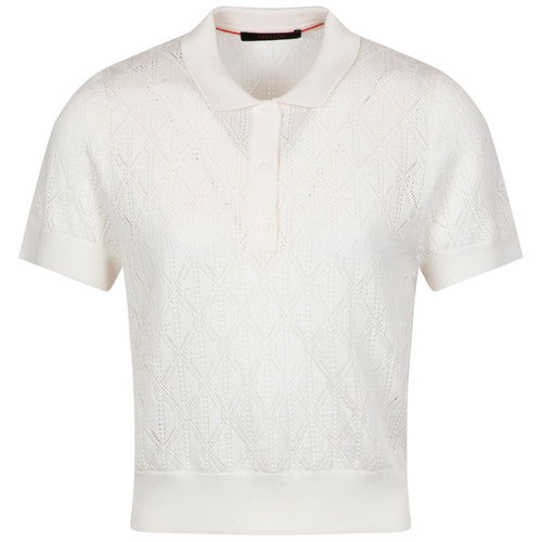 Womens Pointelle Bardot Sweater Polo Arctic