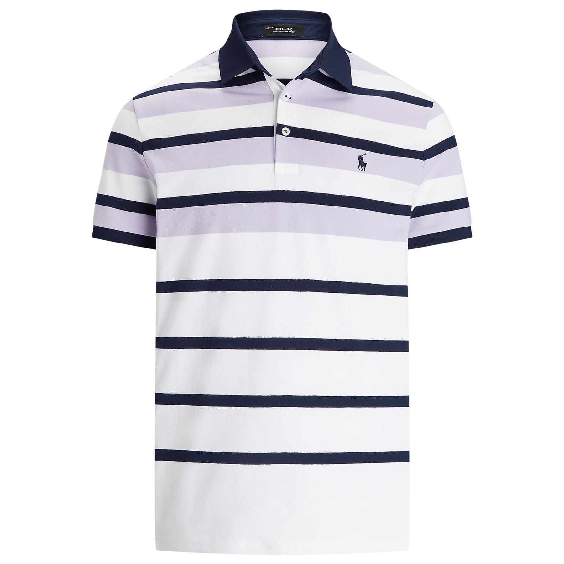 RLX Tailored Fit Performance Pique Stripe Polo Lovely Lilac