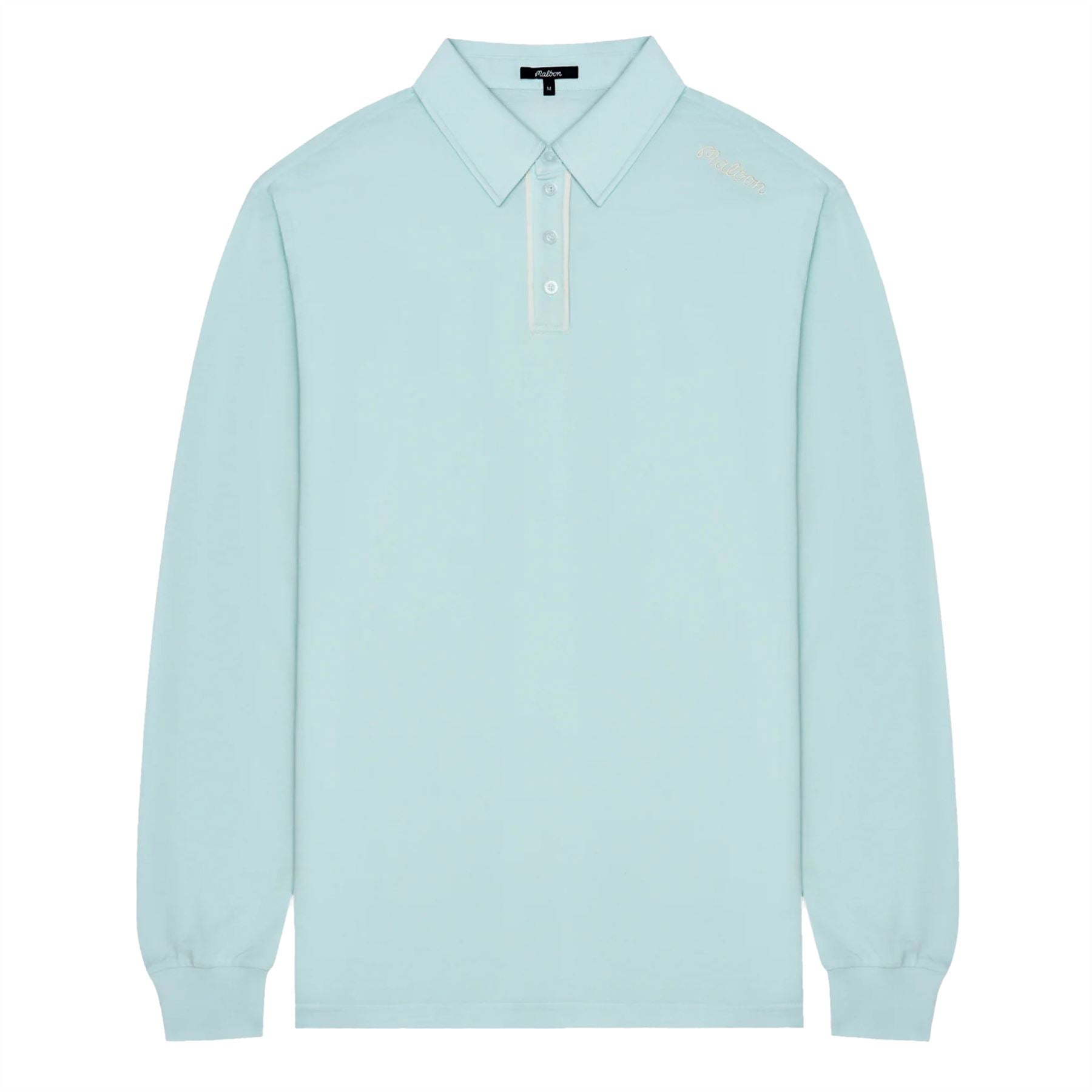x Jesper Parnevik LS Cotton Pique Polo Ice Blue
