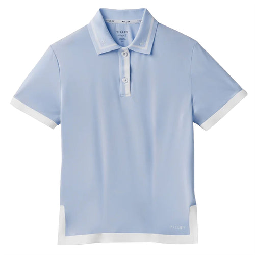 Womens Tech Jersey Boxy Birdie Polo Powder Blue/White