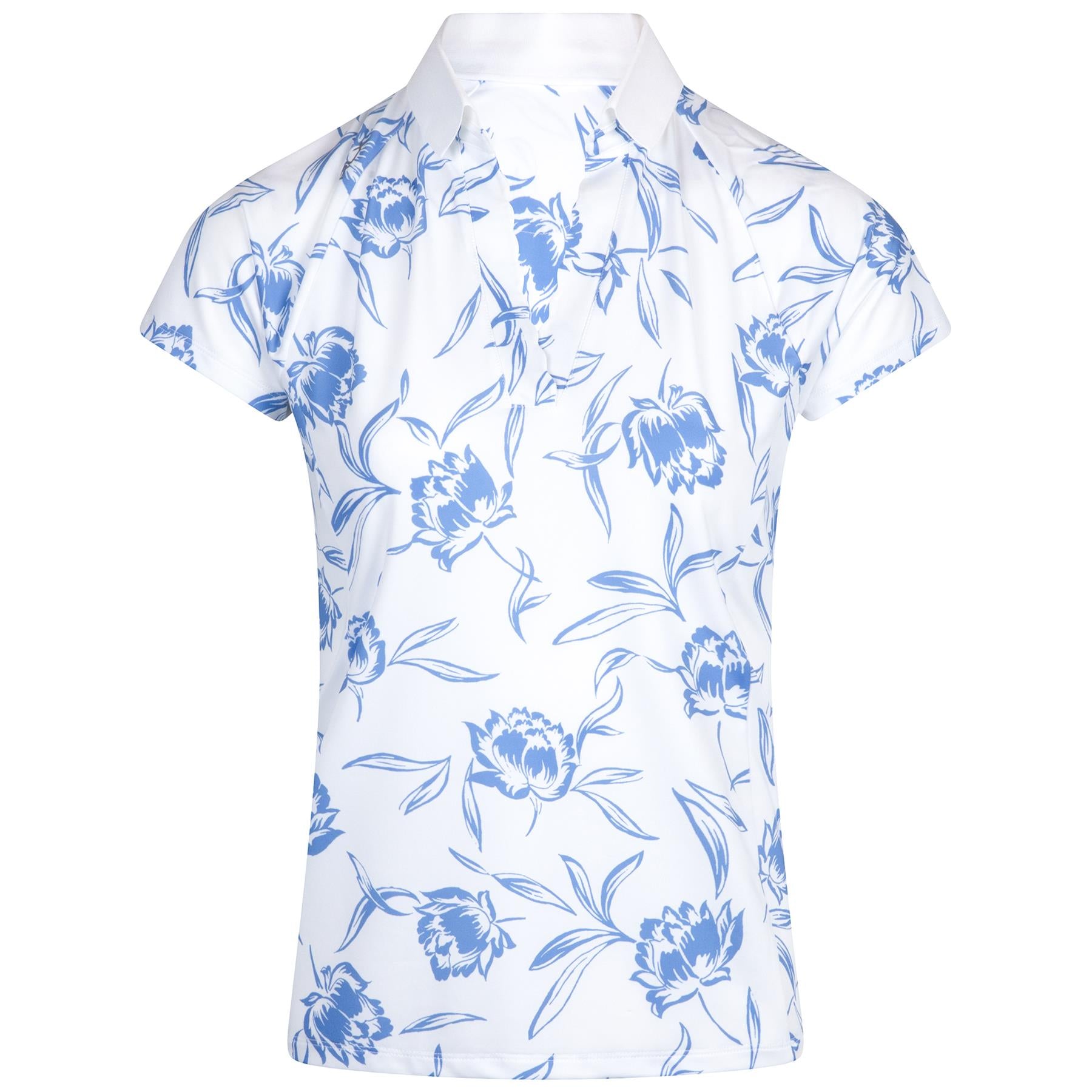 Womens Performance Polo Shirt-Summer Floral