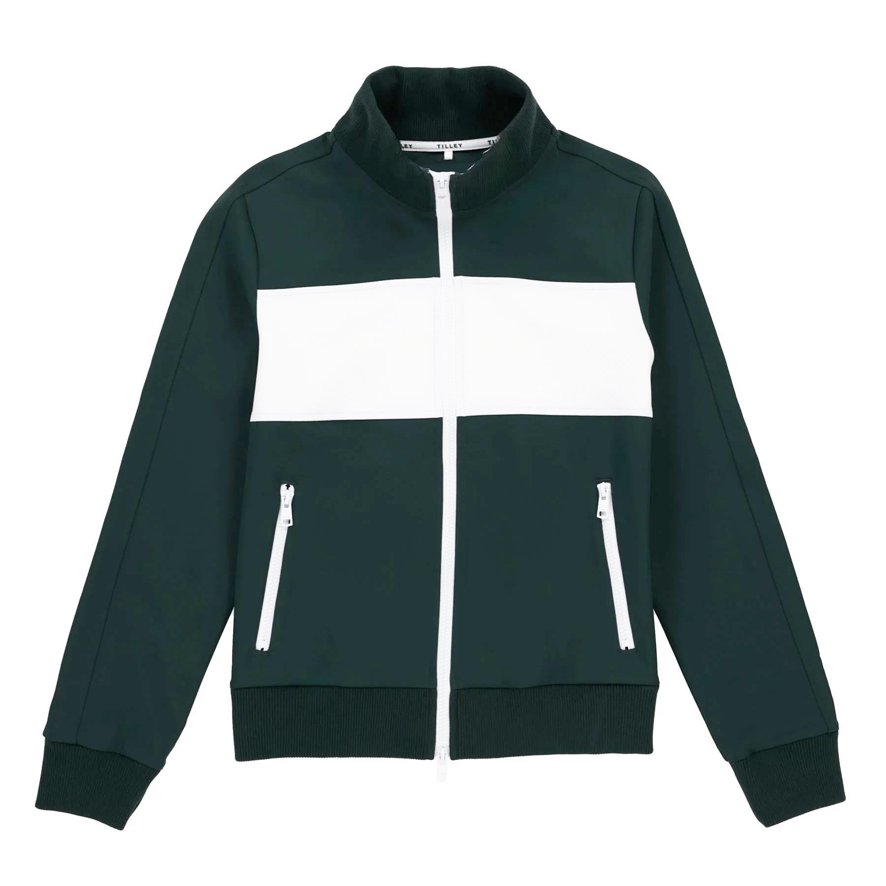 Womens Warm Up Jacket White/Sport Green
