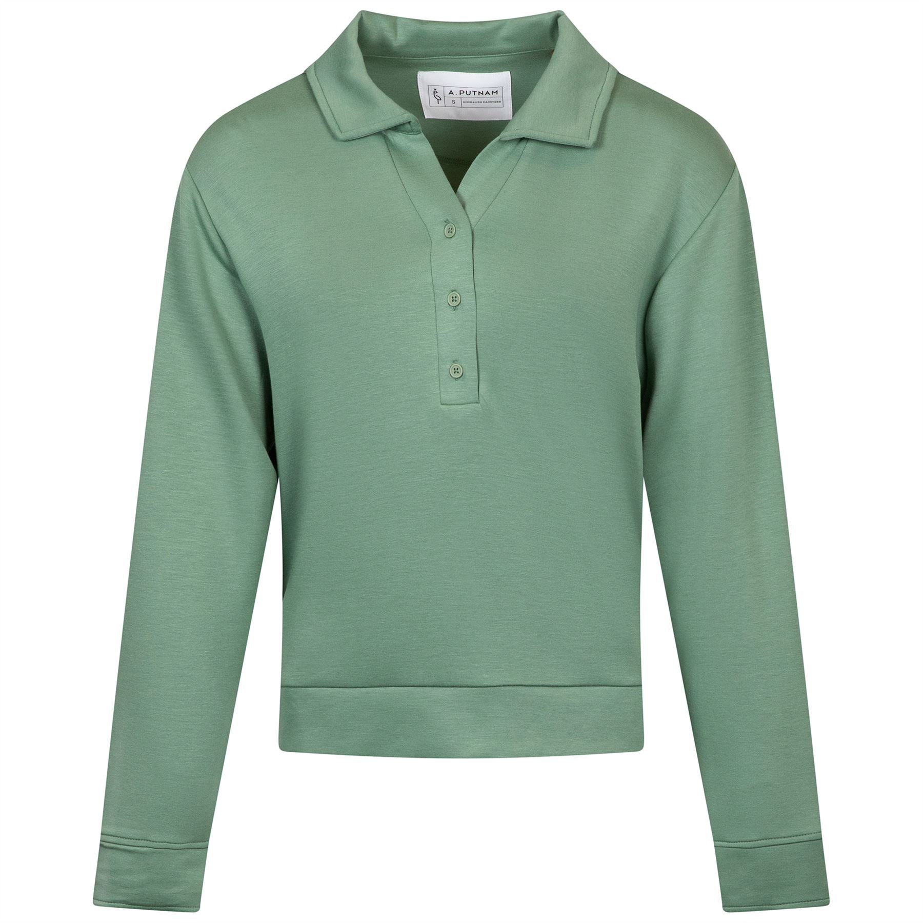 Womens Polo V-Neck Top Chive