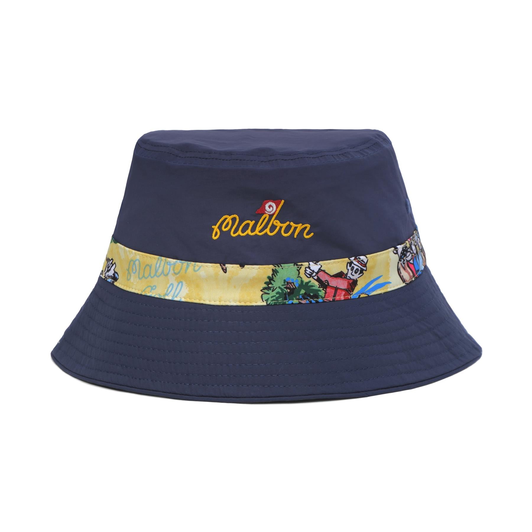 Patrons Reversible Bucket Hat Navy/Pale Yellow