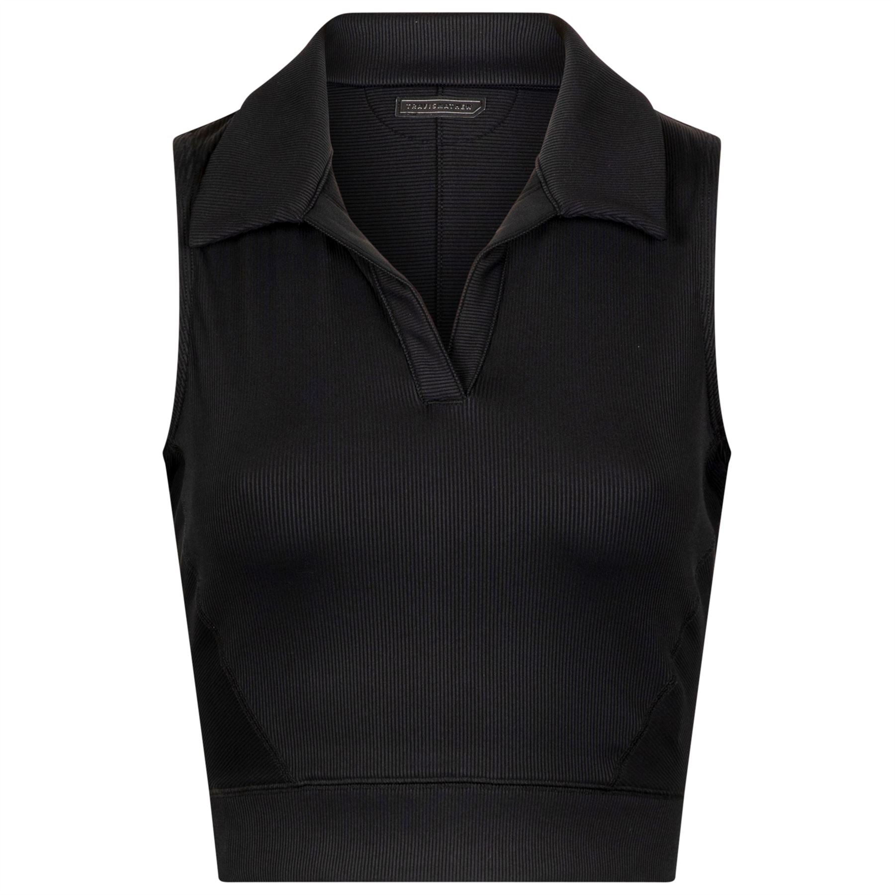Womens Moveknit Sleeveless V-Neck Polo Black