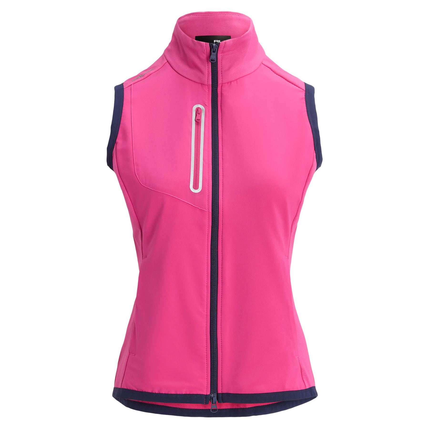 Womens Full Zip Vest Bright Pink/Refined Navy