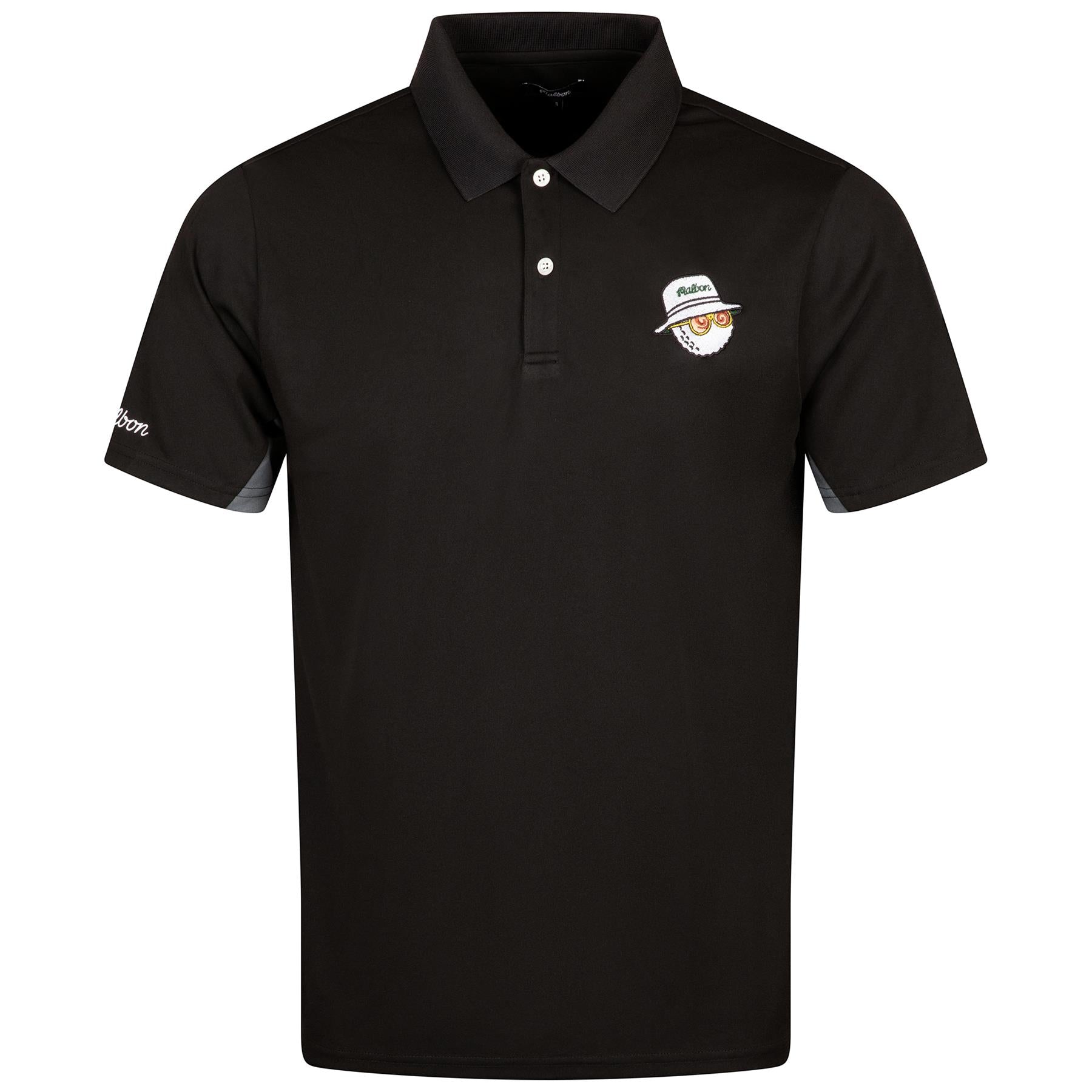 Evergreen Paneled Performance Pique Polo Black/Charcoal
