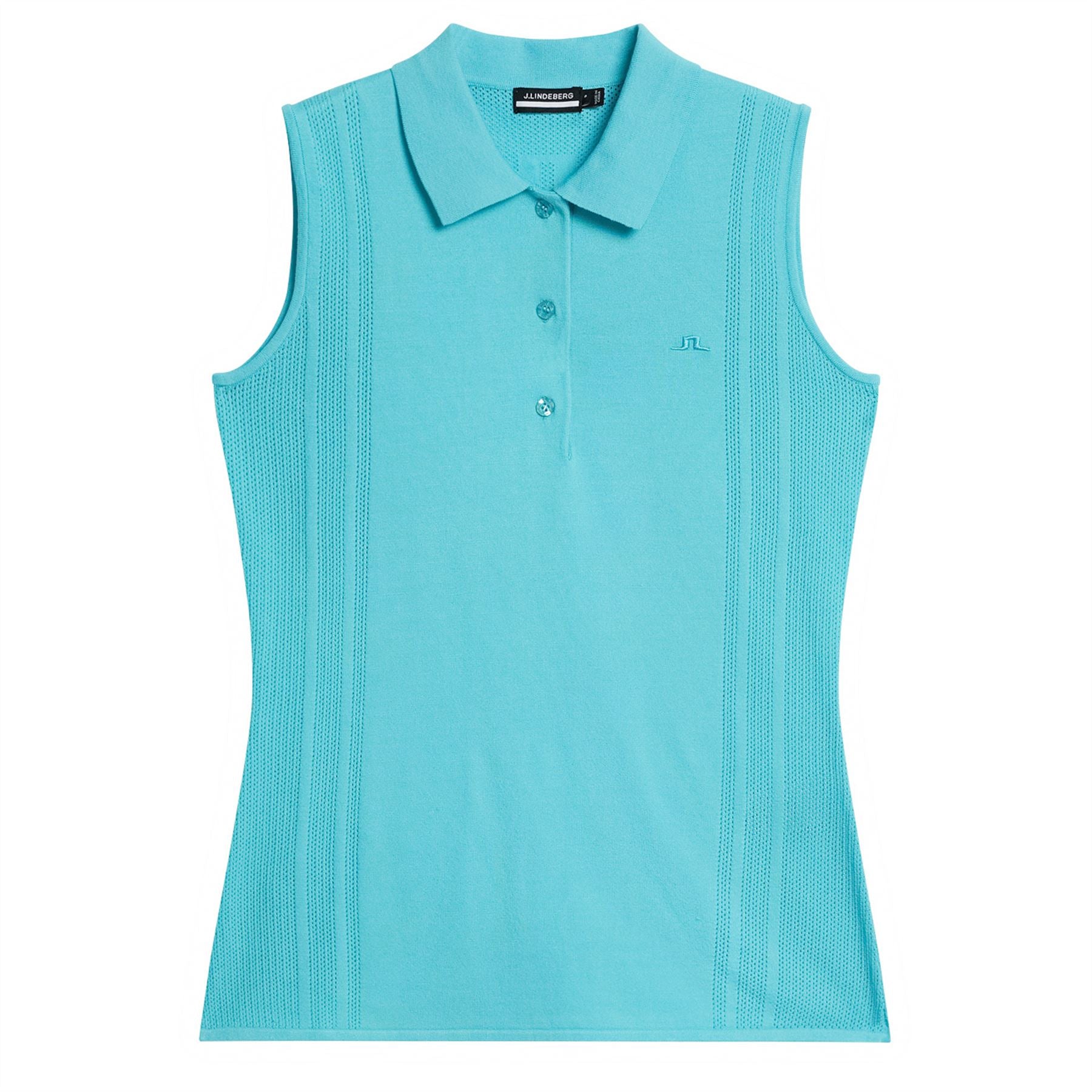 Womens Tanja Sleeveless Knitted Polo Blue Curacao