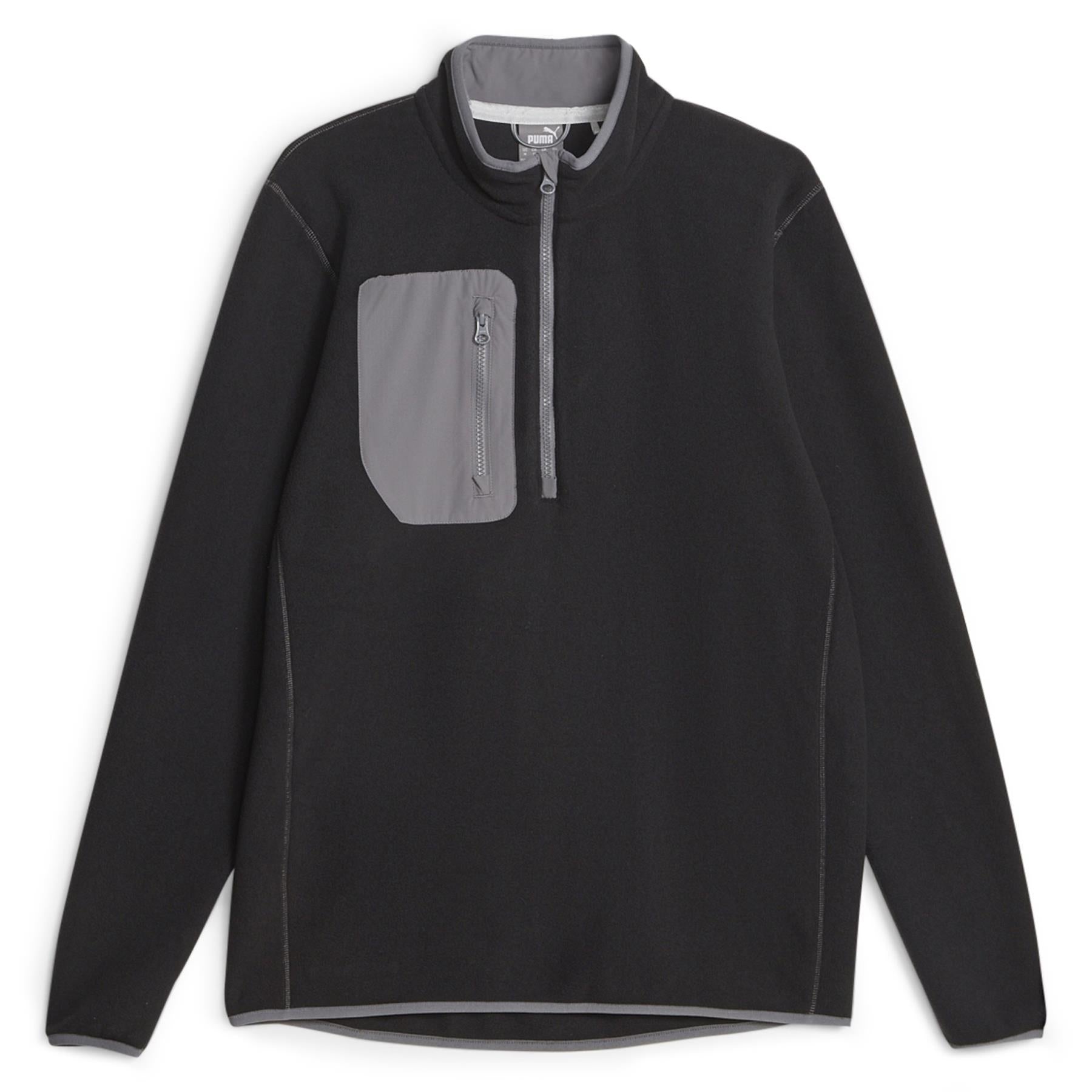 Fleece Quarter Zip Puma Black-SLate Sky