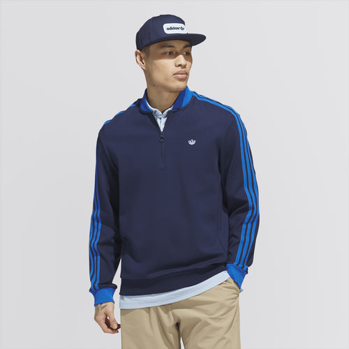 Three Stripes Quarter Zip Night Indigo