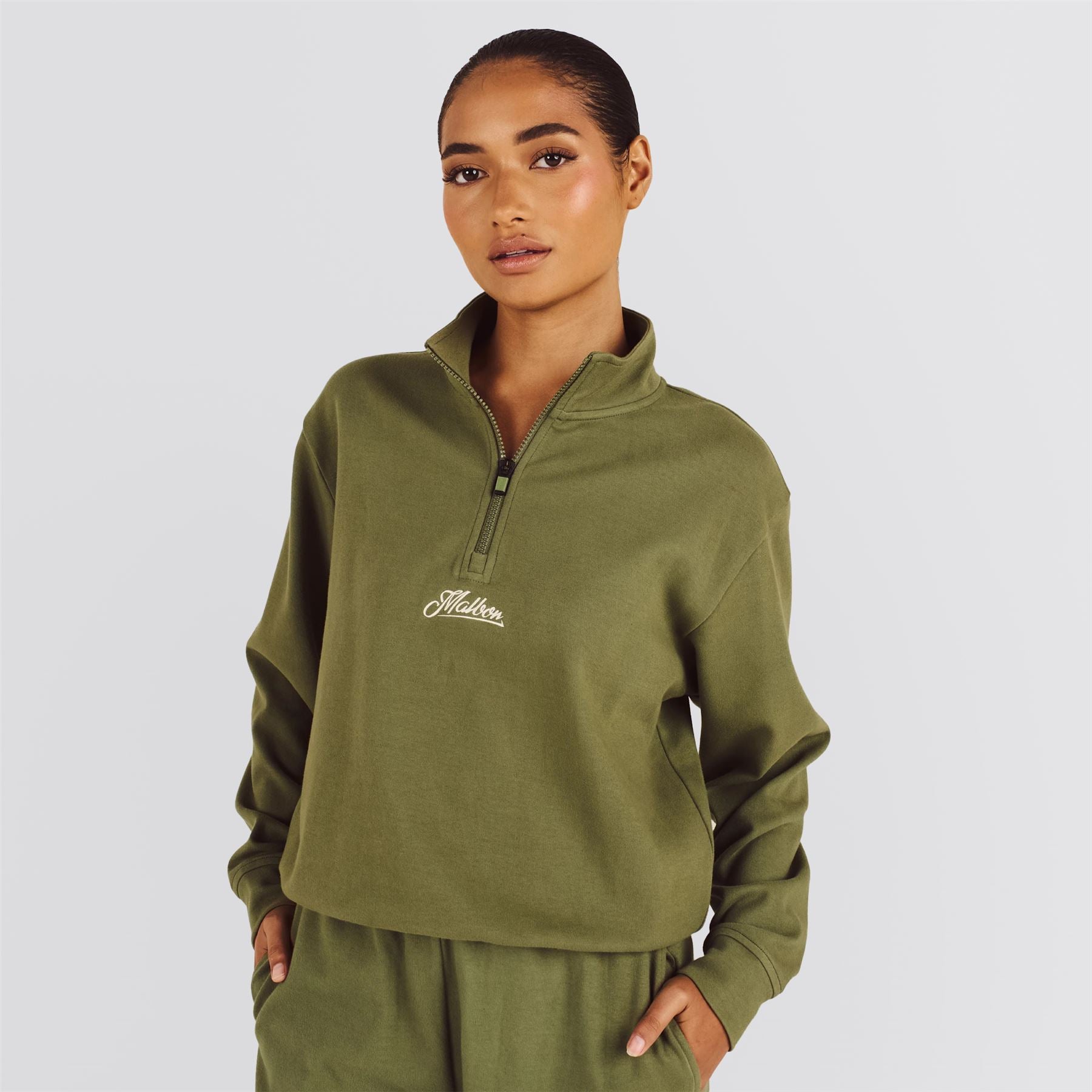 Womens Cleo Half Zip Sweatshirt Olivine