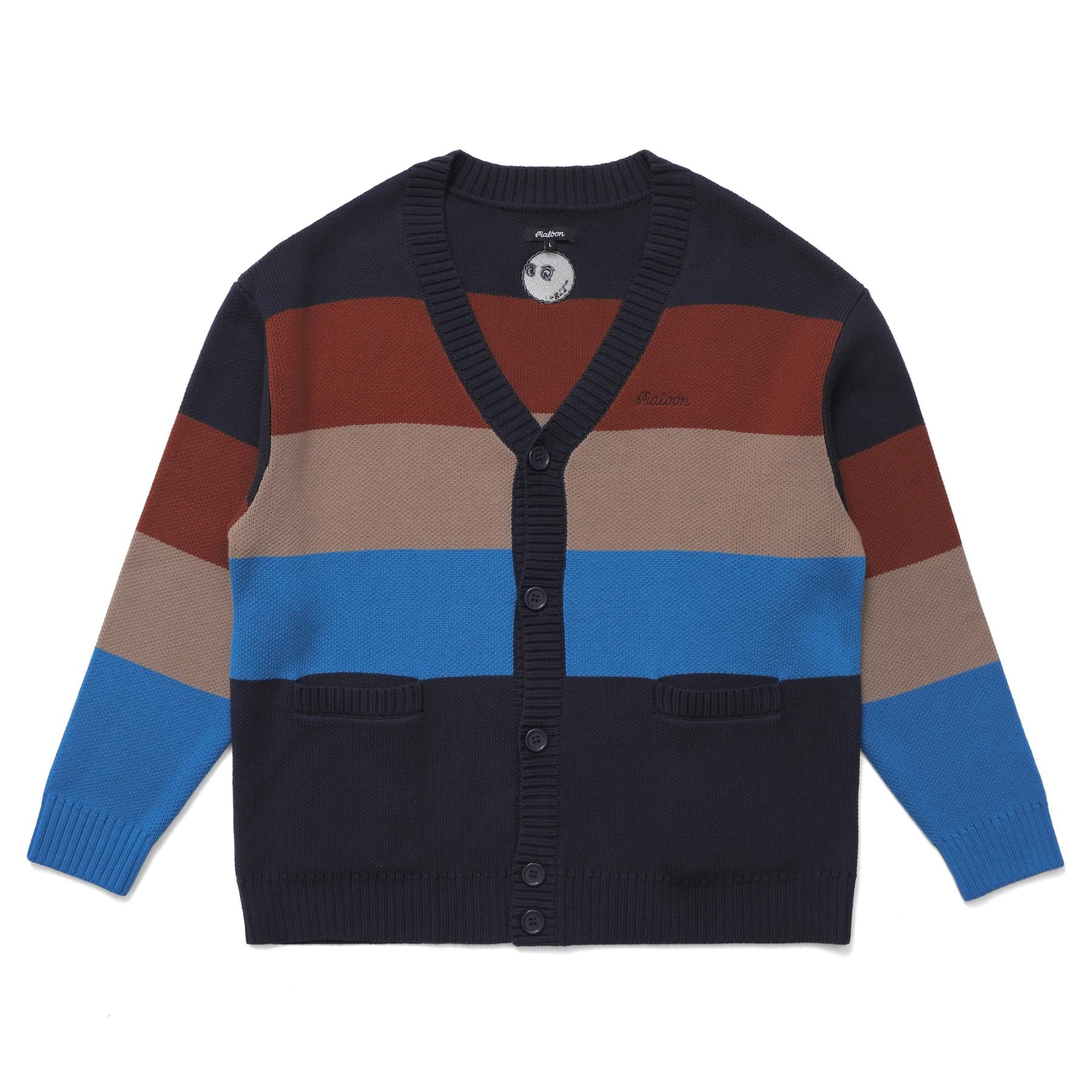 Fairbanks Cardigan Sweater Royal/Navy/Rust