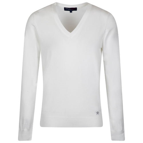 Womens The Summer V-Neck Sweater White