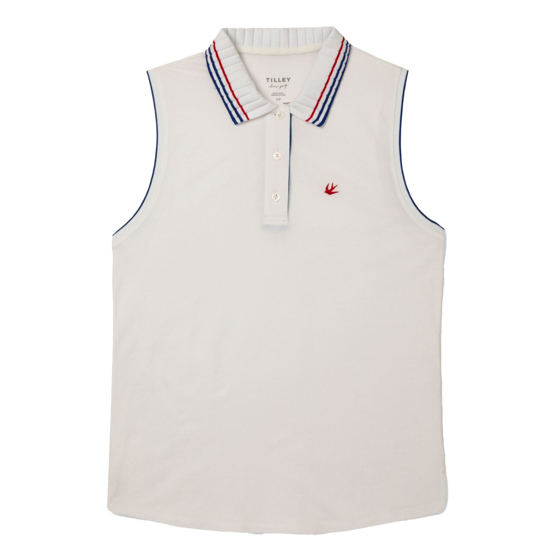 Womens Supima Pique SL Polo White/Red Stripe