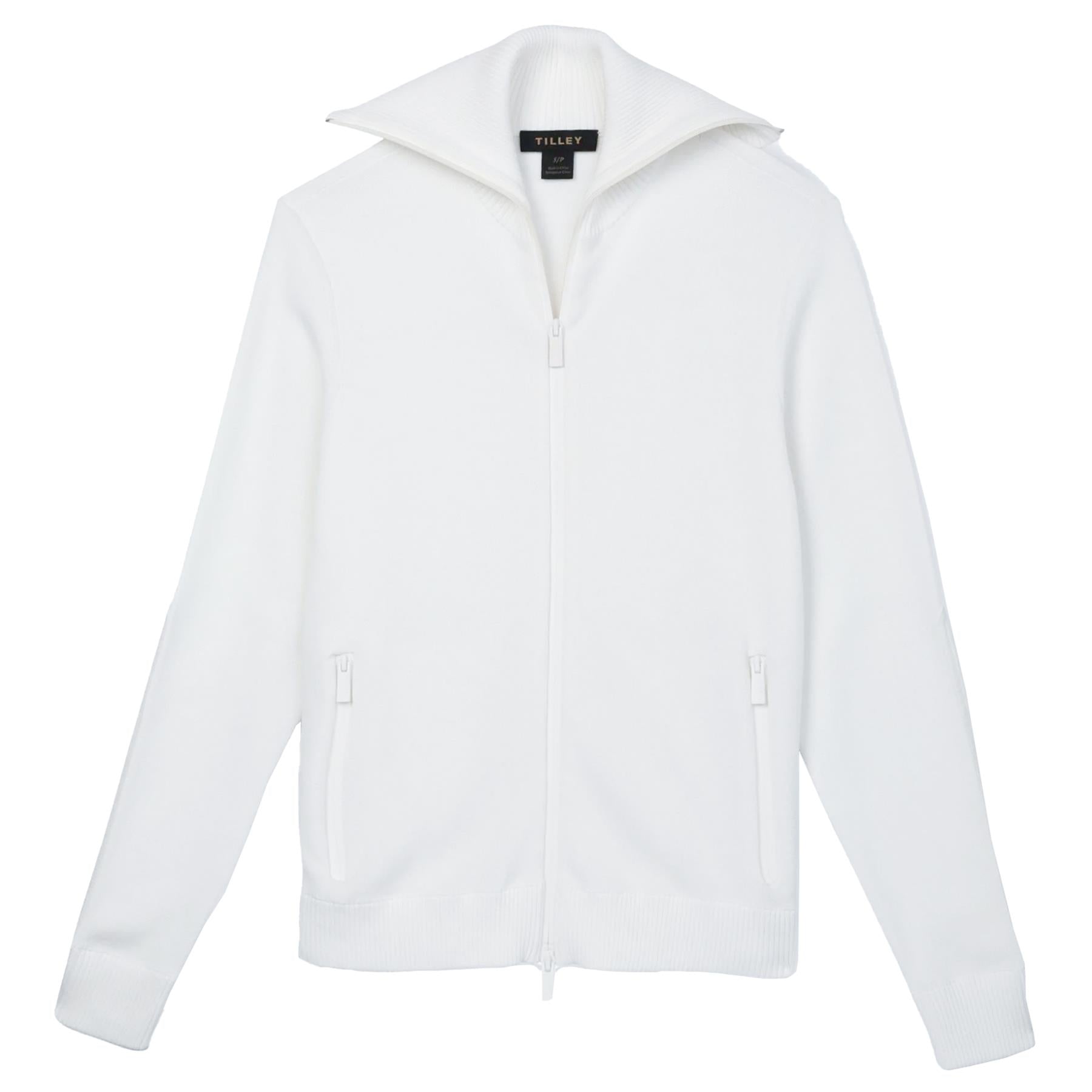 Womens Track Sweater Jacket Off White