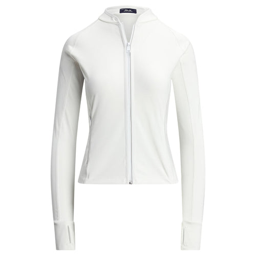 Womens RLX Full Zip Interlock Binding Mid Layer Ceramic White