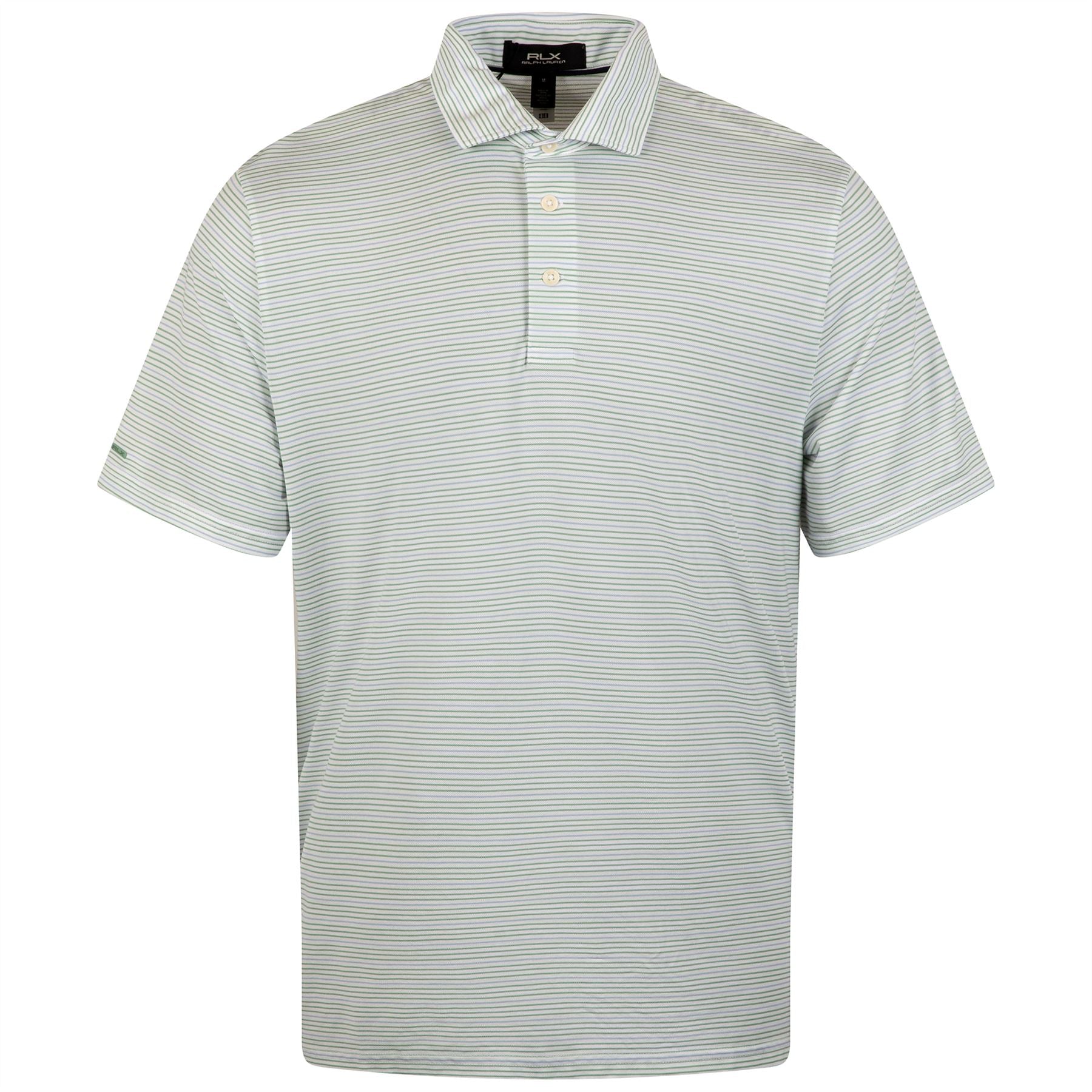RLX Classic Fit Tour Pique Stripe Polo Faded Mint Multi