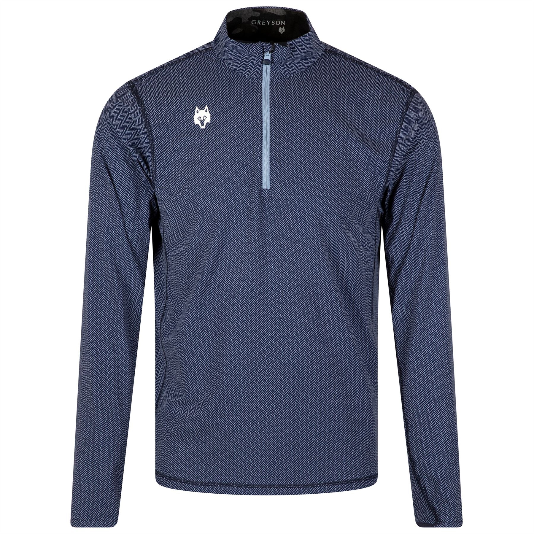 Herringbow Printed Tate Quarter Zip Mid Layer Maltese