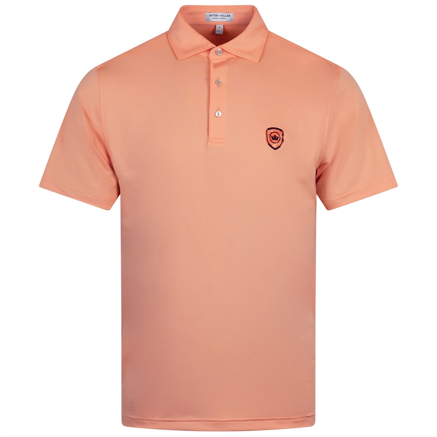 x TRENDYGOLF Camo Shield Solid Performance Jersey Polo Papaya