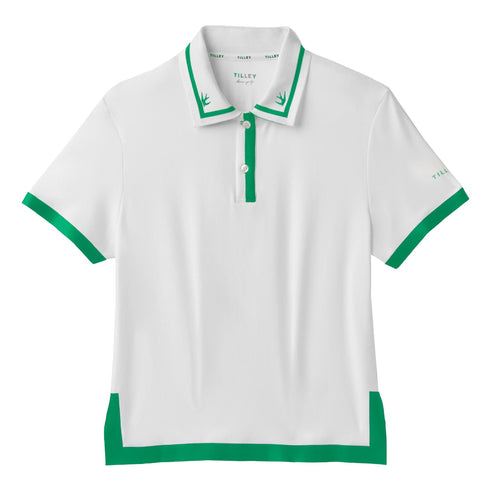 Womens Tech Jersey Boxy Birdie Polo White/Sport Green