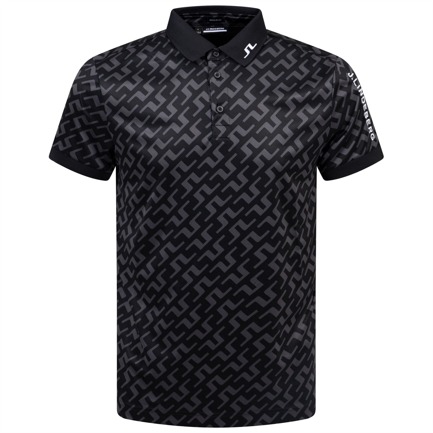 Tour Tech Regular Fit Print Polo Bias Bridge Black