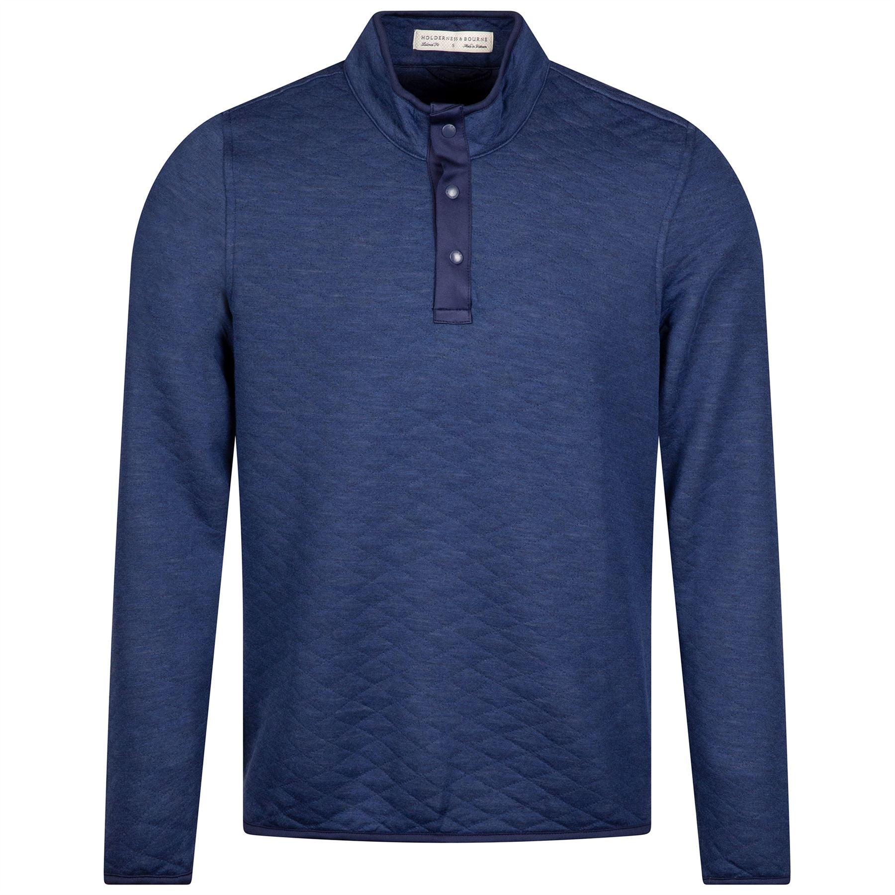 The Sullivan Snap Button Mid Layer Heathered Atlantic