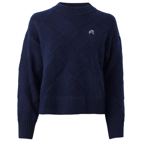 Womens Charlotte Basket Weave Knit Pageant Blue