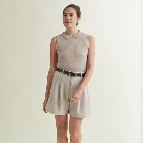 Womens Crochet Sleeveless Top Cobblestone