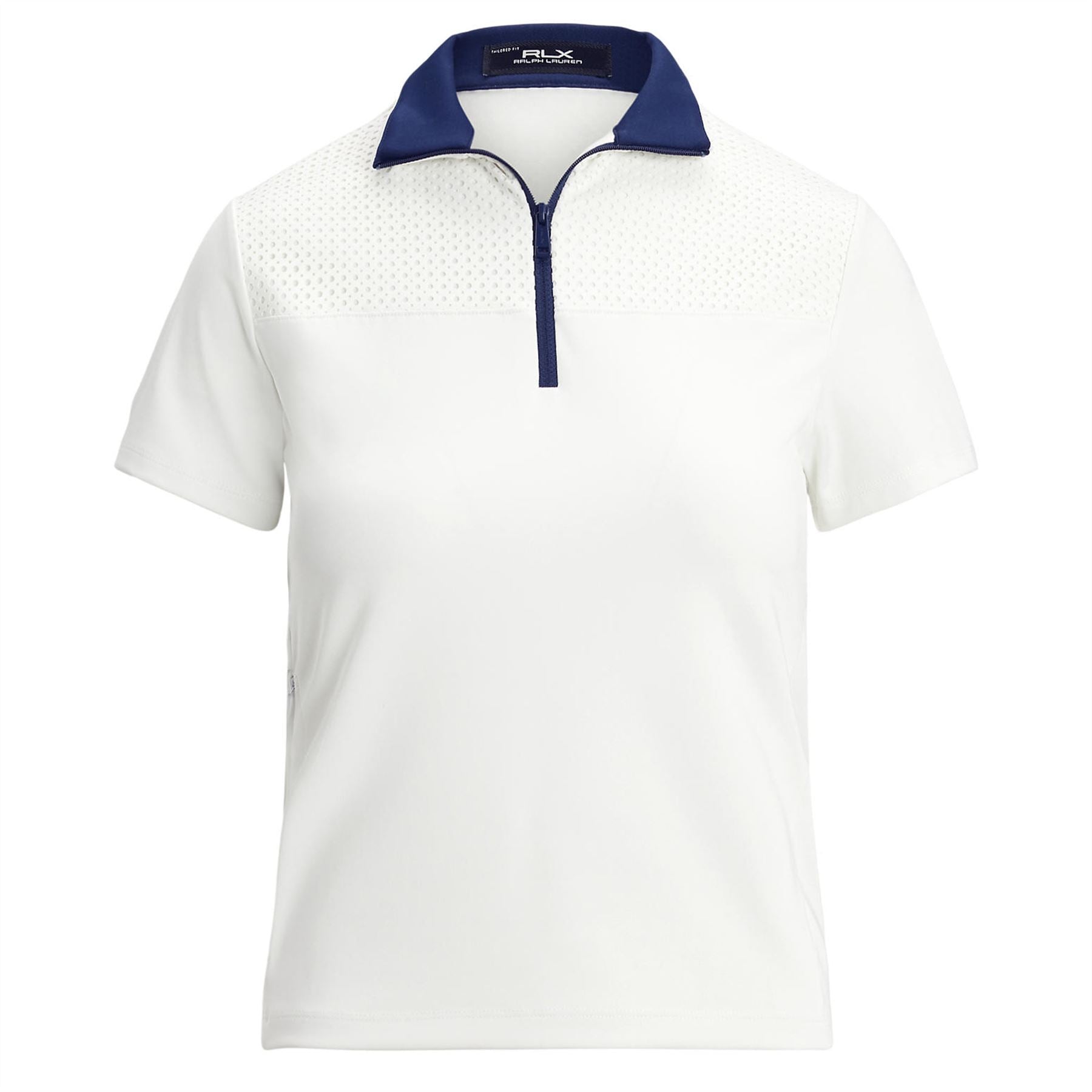 Womens RLX Eyelet Quarter Zip Polo Ceramic White