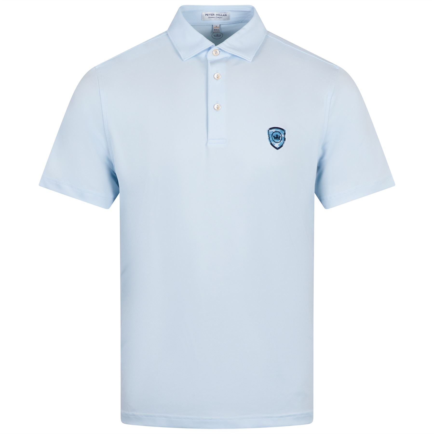 x TRENDYGOLF Camo Shield Solid Performance Jersey Polo Pale Blue