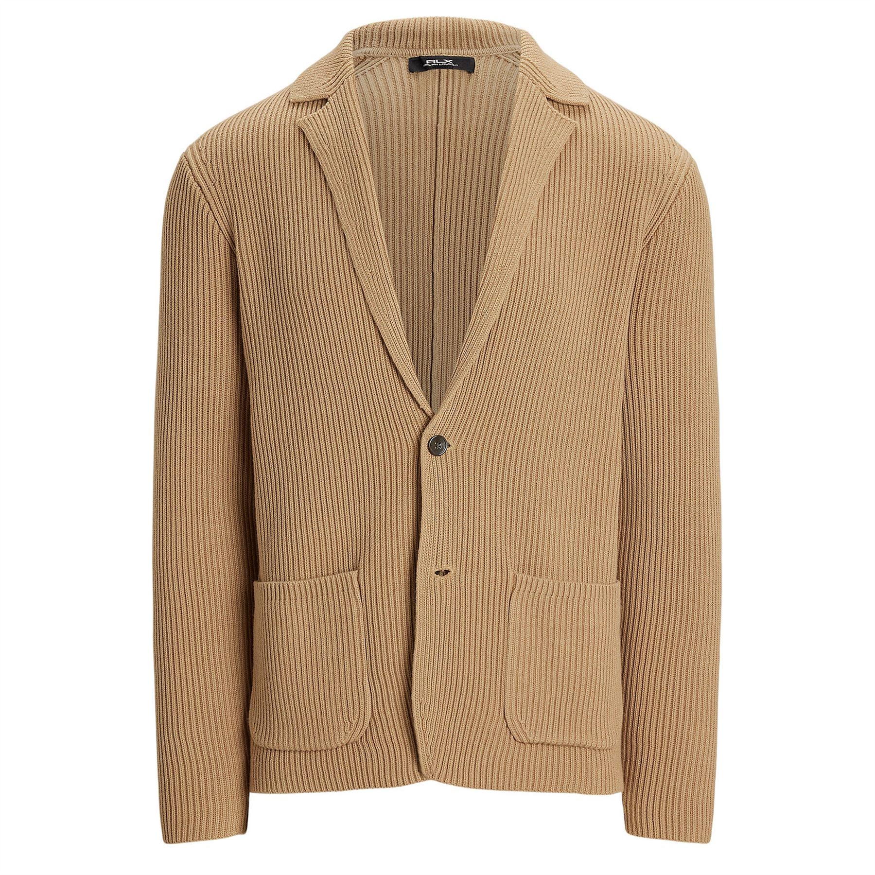 RLX Cotton Knit Cardigan Camel Melange