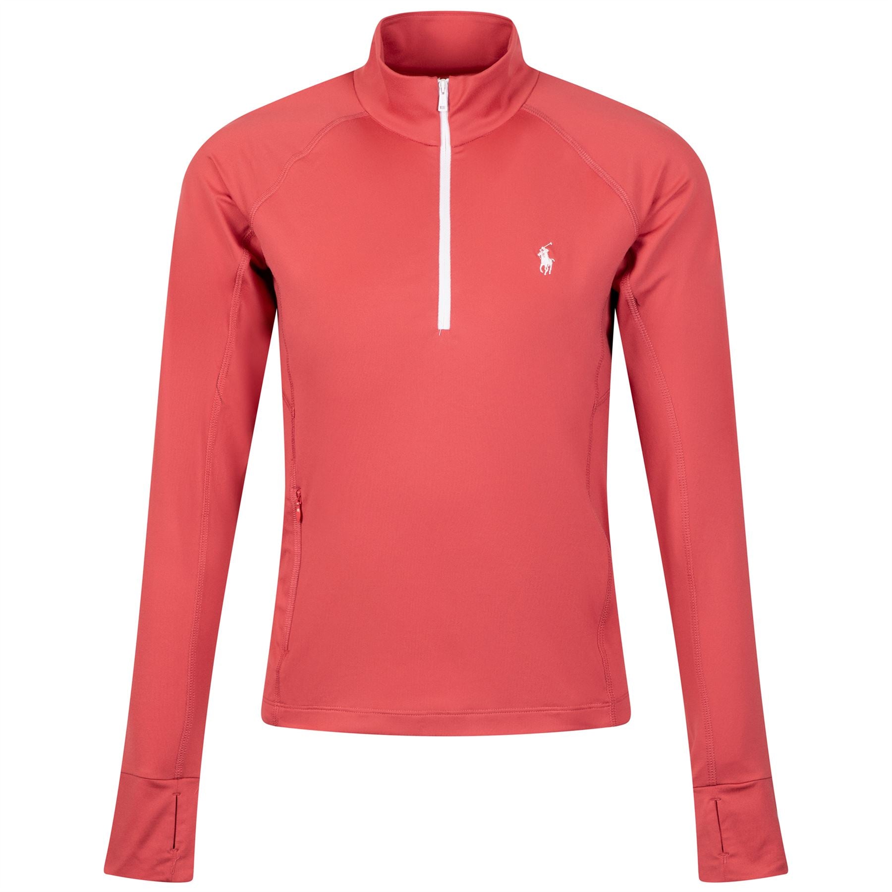 Womens RLX Stretch Jersey Quarter Zip Mid Layer Red Sky