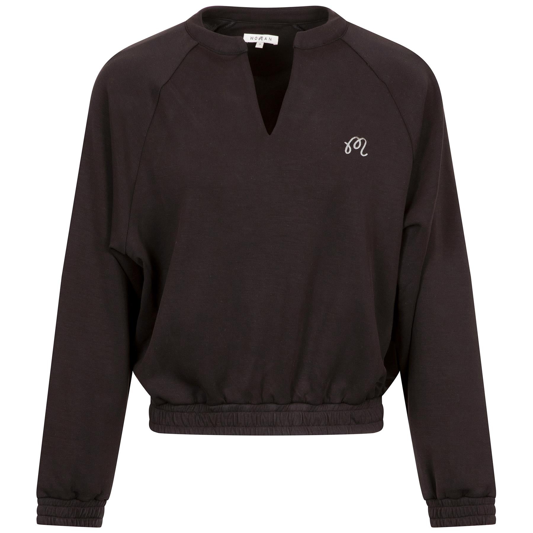 Womens Gianna Raglan Pullover Sweatshirt Black