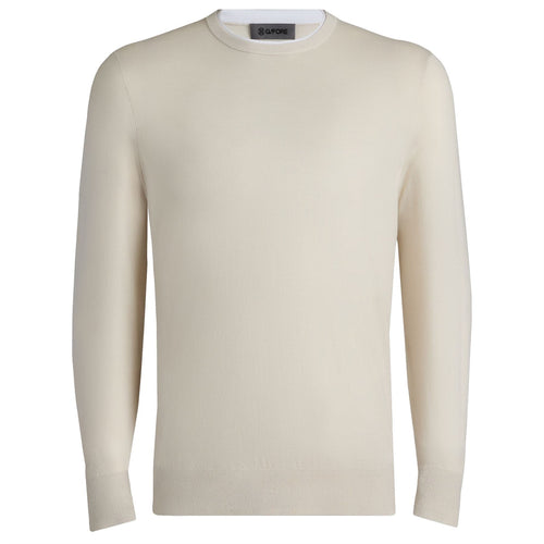 Merino Wool Blend Crewneck Sweater Stone