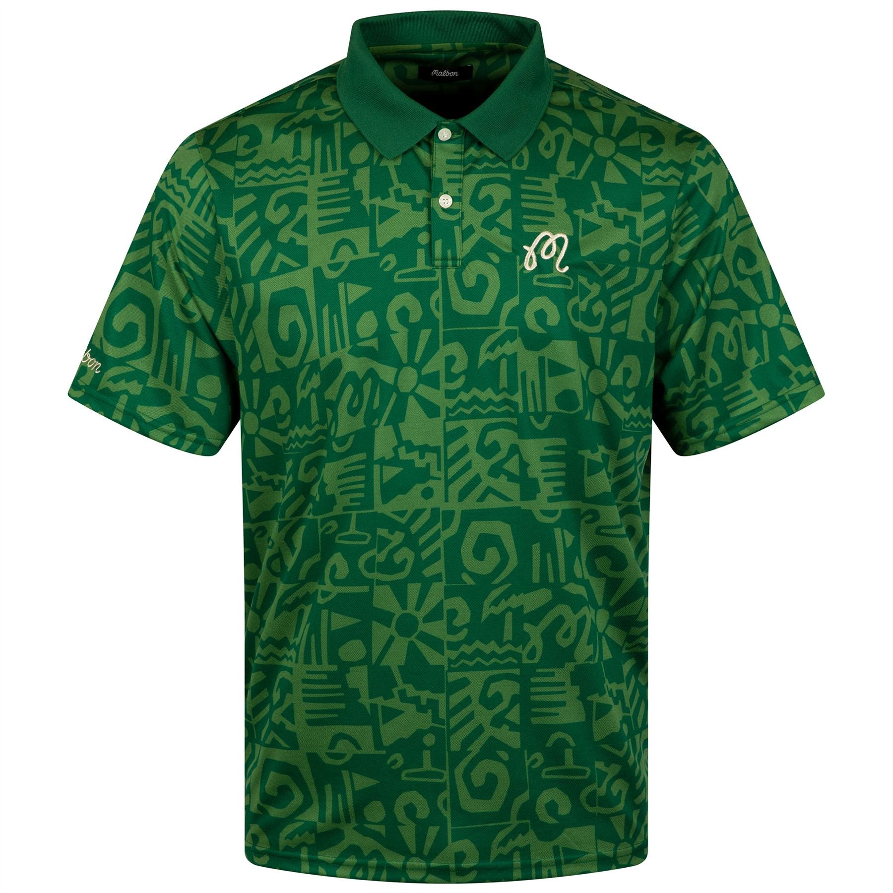 Mezzo Performace Pique Printed Polo Kelly Green