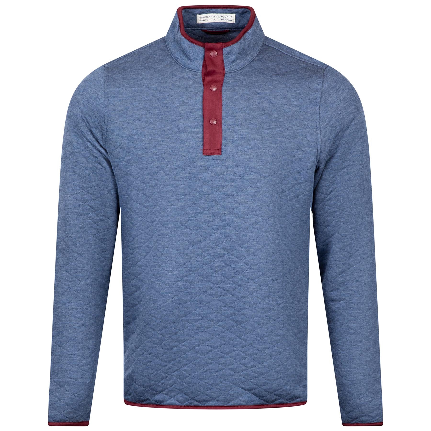 The Sullivan Snap Button Pullover Heathered North Sea/Dark Claret