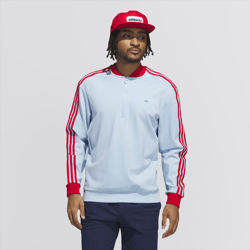 Three Stripes Quarter Zip Clear Sky