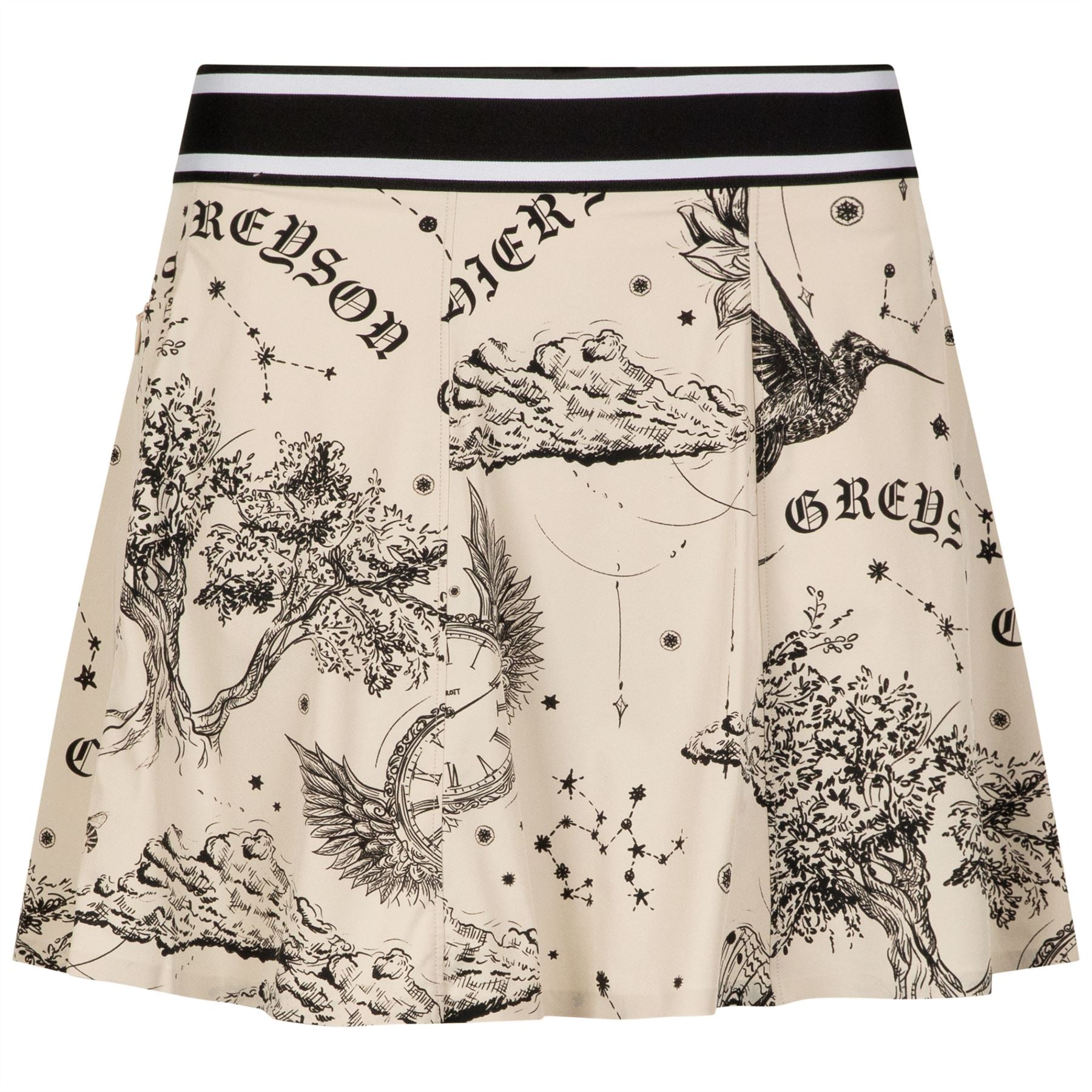 Womens Diamond Phoenix Flare Skirt Sand