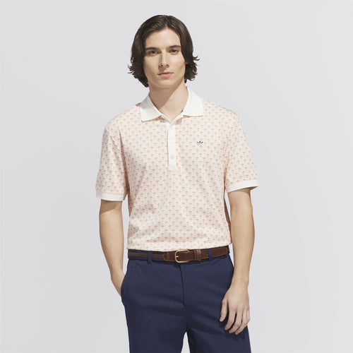 Originals All Over Trefoil Polo Chalk White/Dusky Orange