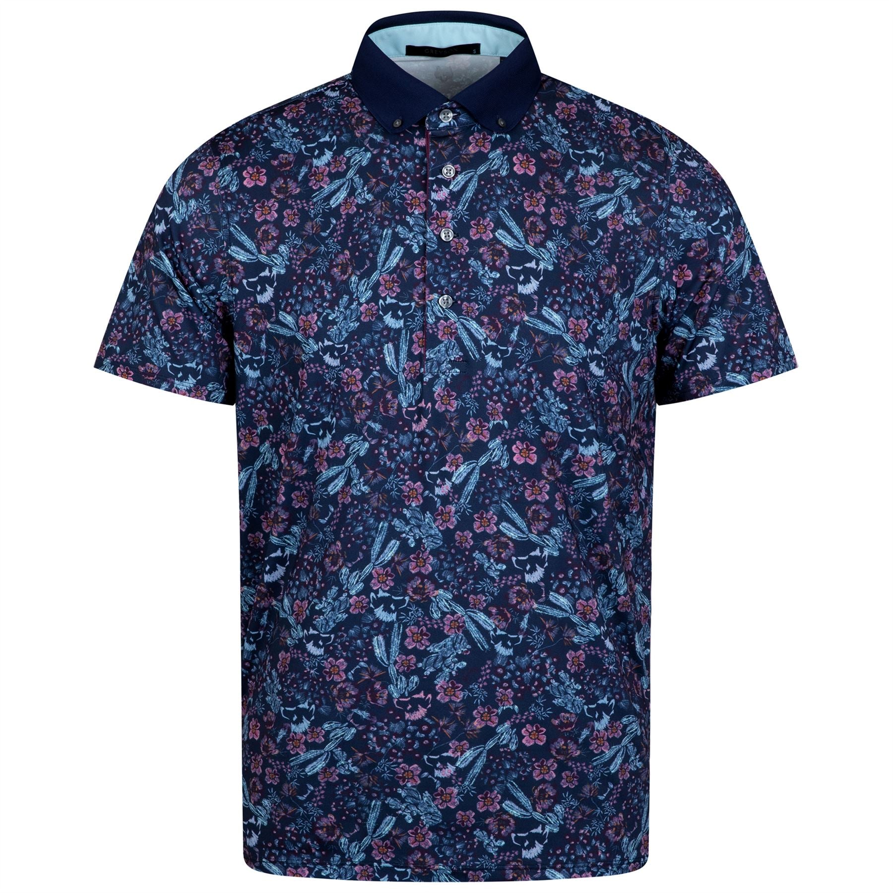 Desert Floral Polo Maltese Blue