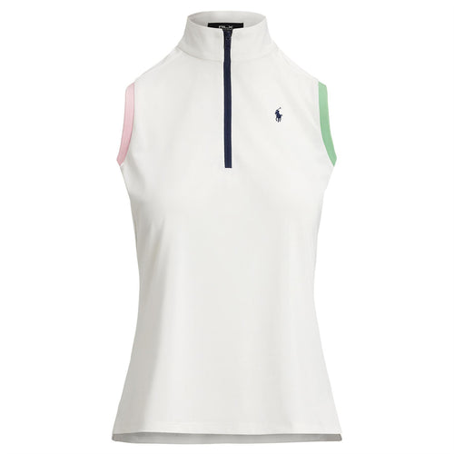 Womens RLX SL Tri Color Tech Pique Polo Ceramic White/Pink/Pistachio