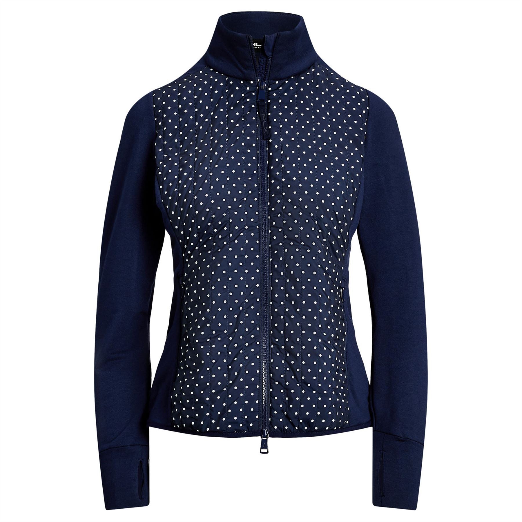 Womens RLX Full Zip Perforated Wool Jacket Refined Navy Polka Dot