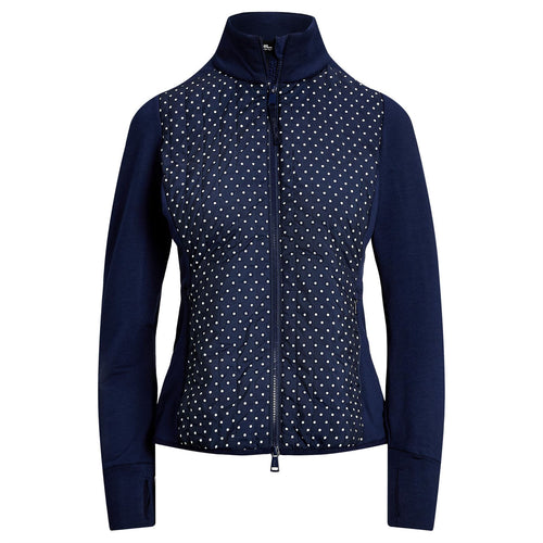 Womens RLX Full Zip Perforated Wool Jacket Refined Navy Polka Dot